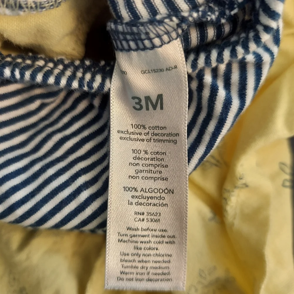 🎁 10/$25-Carter's yellow and blue ruffle one piece,  3 months